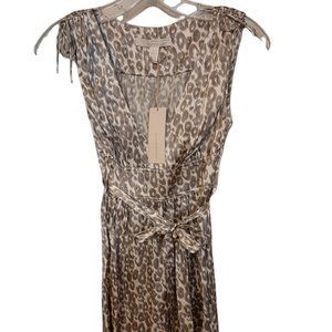 NEW Banana Republic Heritage Silver/Grey Animal Print Sleeveless Dress - Size 0